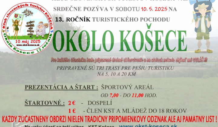 13. ročník turistického pochodu okolo Košece